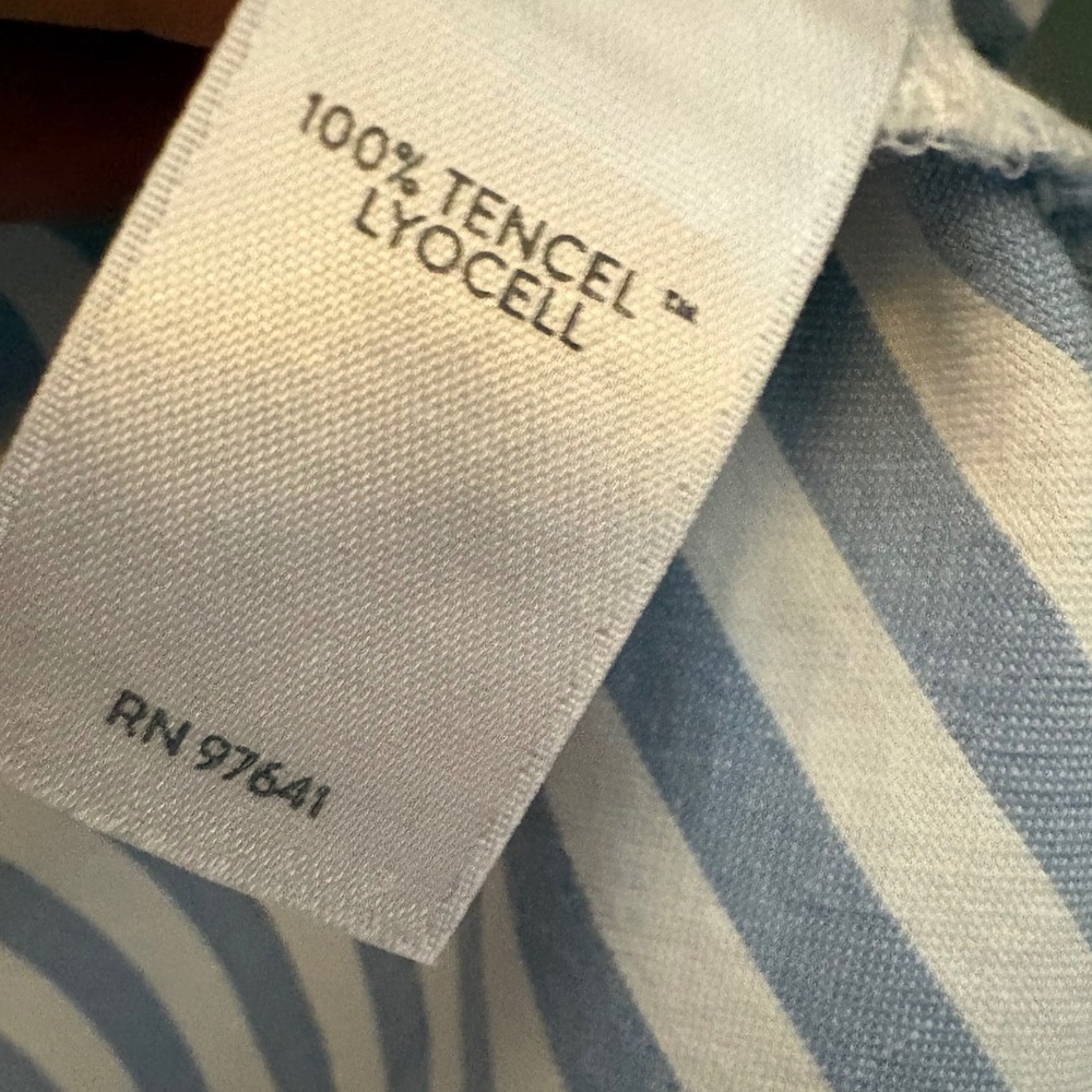 J. Jill Blue White Striped Tencel Lyocell Button Down Shirt Medium Petite 247612 - Picture 2 of 8